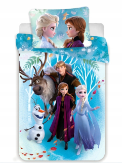 Elsa Frozen - Bavlna Linen Mrazená krajina Ice 140x200 Elza