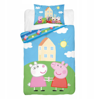 Pepa Pig - Posteľná bielizeň 100x135cm bavlnené vankúš
