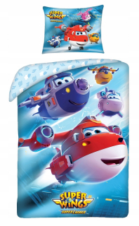 SUPER WINGS - Detská posteľná bielizeň 140x200 Airplanes Super Wings