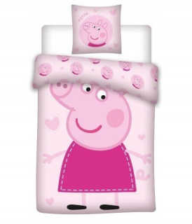 Pepa Pig - Detská posteľná bielizeň Pepa 160x200 bavlna 100%