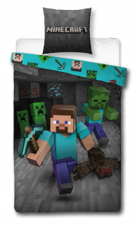 MINECRAFT  - Posteľná bielizeň Minecraft 140x200 Zombie Sword Creeper 11