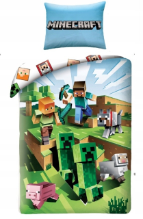 MINECRAFT  - Posteľná bielizeň Minecraft Kilof TNT Steve Creeper 160x200