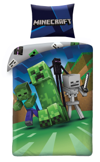 MINECRAFT  - Posteľná bielizeň Minecraft 140x200 Enderman Creeper Giant