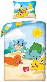 Pokémoni - Linen Pokemon hra Pikaczu 140x200 bavlna