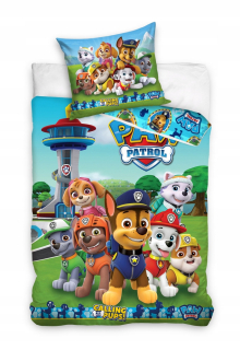 PAW Patrol - Posteľná bielizeň Pes Patrol 160x200 Peacock Psovia vzory