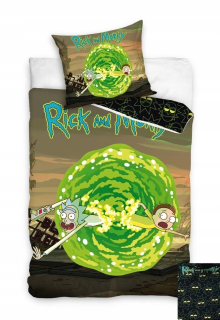 Rick and Morty - Posteľná bielizeň Rick a Morty bavlna 140x200 + taška