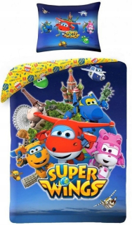 SUPER WINGS - Linen Super Wings Airplanes 140x200 Deti