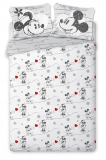 Minnie Mouse - Bavlnené posteľná bielizeň 160x200 myš Minnie Mickey Retro