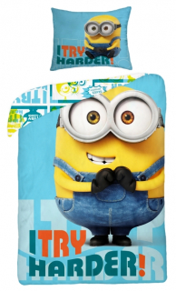 Mimoni - Bavlnené posteľná bielizeň 140x200 Minions