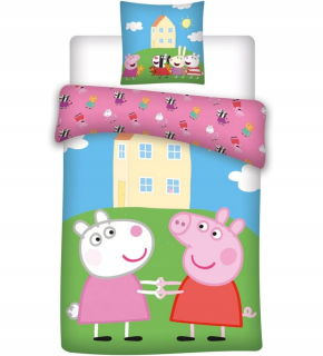 Pepa Pig - Detská posteľná bielizeň Peppa 100x135 Baby