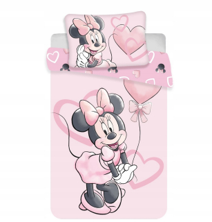 Minnie Mouse - Posteľná bielizeň 90x120 myš minnie ružové srdce