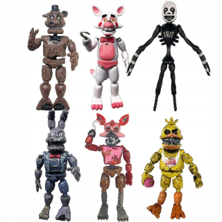 Sada 6 ks Five Nights At Freddy Akčné figúrky Hračky Bábiky Darčeky Vianočné ozdoby na tortu, 15 cm