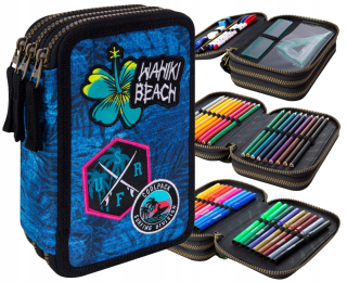 Peračník - Trojité ceruzky Case Coolpack Blue Placky