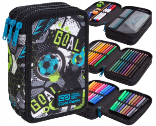 Trojité puzdro na ceruzky s príslušenstvom CoolPack Jumper 3 - Football