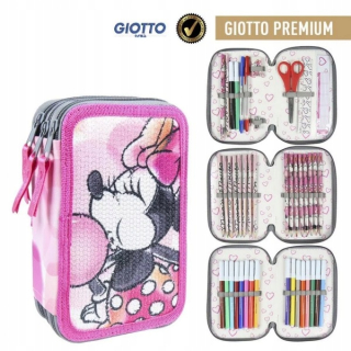 Minnie Mouse - Trojité puzdro na ceruzku s vybaveným. Myš Minnie flitre