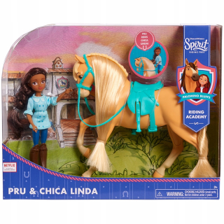 Spirit koník Mustang - Pru a chica linda pôvodnej bábiky a mustang koňa