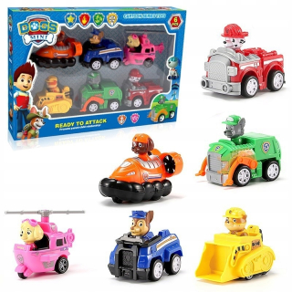 PAW Patrol - PSI PATROL CAR AUTOMOBILOVÉ VOZIDLÁ NASTAVIŤ 6 ks s pl