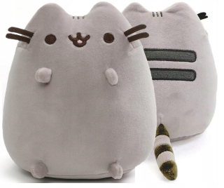 PUSHEEN MASCOT CUDDLE PUSHIN MÄKKÝ NAFUKOVANÝ ŠEDÝ XL