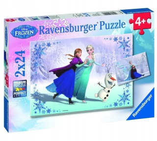 Elsa Frozen - Puzzle 2x24 Pán ľadu. Sestry na veky