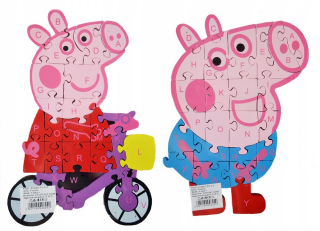 Pepa Pig - Drevené vzdelávacie puzzle Peppa George