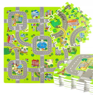 Vzdelávacia podložka - Penová puzzle penová rohož City Streets Roads 9
