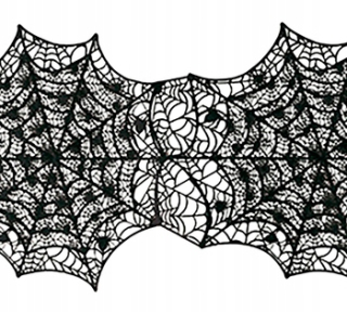 Pavučinový obrus, prelamovaný behúň, Halloween, 34x136cm
