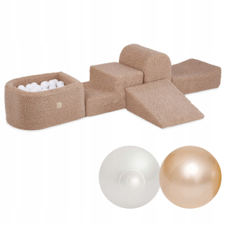 Mini penové ihrisko pre deti Misioo Beige Boucle Prekážková dráha
