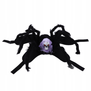 Halloweensky kostým v tvare pavúka pre psa a mačku, fialová M