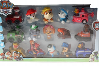 PAW Patrol - Gumové psy 8 ks Patrol autá 7 ks Skye Ryder
