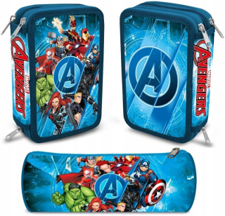 Peračník - 3 komorné puzdro na ceruzku so zariadením + Avengers Tube