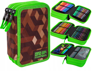Peračník - 3 komorné puzdro na ceruzku s technikou COOLPACK PIXELS