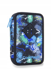 Puzdro na ceruzky CoolPack dvojkomorový s vybavením JUMPER 2 v žralokoch, SHARKS (B66032)