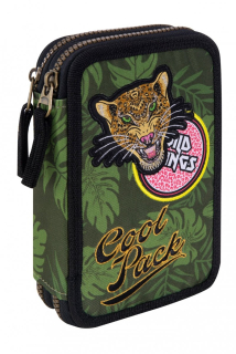 Peňaženka CoolPack dvojkomorová s vybavením JUMPER 2 s nášivkami, BADGES G GREEN (B66157)