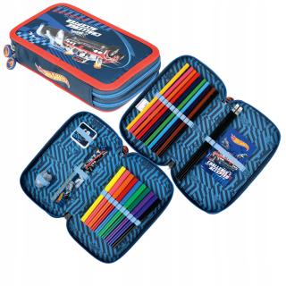 Dvojkomorový puzdro na ceruzky s vybavením HOT WHEELS St.Majewski