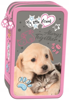 Dvojité puzdro na ceruzku s príslušenstvom CAT & DOG