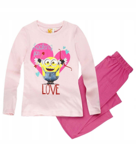 Mimoni - Dievčatá pyžamám minion dlhý rukáv 128 cm 8 l