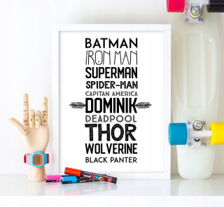 Superman - Poster pre dieťa Personalizované SuperBoha 50x70