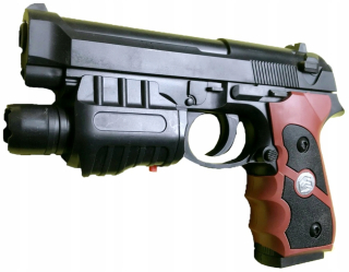 Pružinová pištoľ na plastové guličky AIRSOFT laserová baterka P-779B 18+