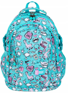 Školský batoh 17" 4 priehradky BP1 PASTEL BLUE St.Right