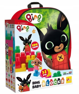 BING A PRIATELIA - Bing batoh červený s 32 el blokmi. Lisciani