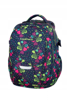 Školský batoh, taška - Backpack Coolpack faktor v zelených srdcia vápno srdcia