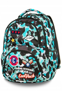 Školský batoh, taška - Batoh Coolpack CP Camo Blue Badges 27l Dart 2019