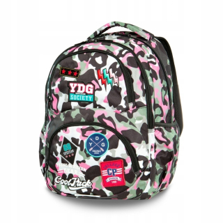 Detský batoh - Batoh coolpack camo ružové odznaky moro