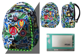 Školský batoh, taška - Backpack Coolpack LED Marvel Avengers + Powerbank