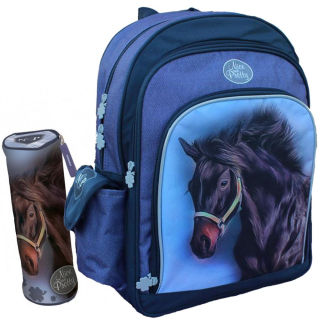 Školská taška - batoh, set, zostava - BACKPACK PACKION CASE S KONTROKOM PONYHO POTREBUJÚCICH KONTROKOV SET 2IN1