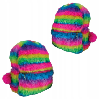 Detský batoh - Rainbow Bathpack Fur Stux Pompon