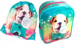 Detský batoh - Backpack Bag Set Studio Domáce zvieratá Turquoise Paso