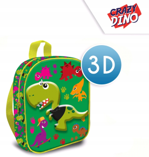 Detský batoh - Osobný batoh 3D Crazy Dino 30 cm