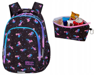 Školský batoh, taška - Školský batoh Coolpack A4 + obedová krabička jednorožec