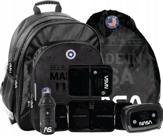 NASA School Backpack Black Set pre chlapca 1-3